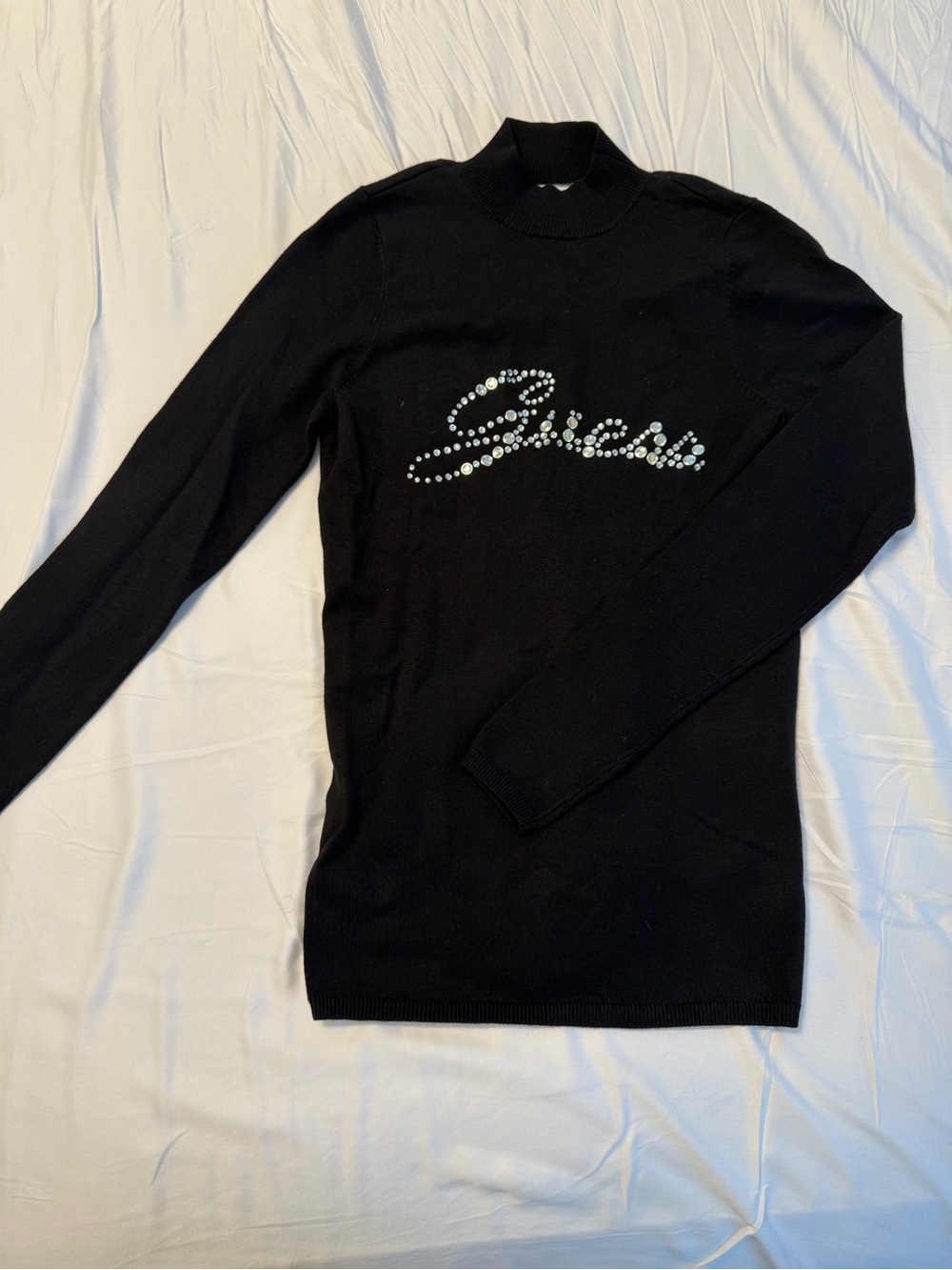 Guess Black Sweater with Crystal Logo